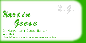 martin gecse business card